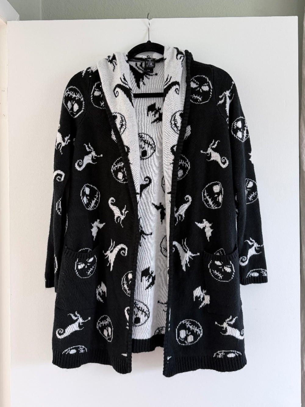 Disney Nightmare Before Christmas Jack Skellington Hooded Duster Cardigan M